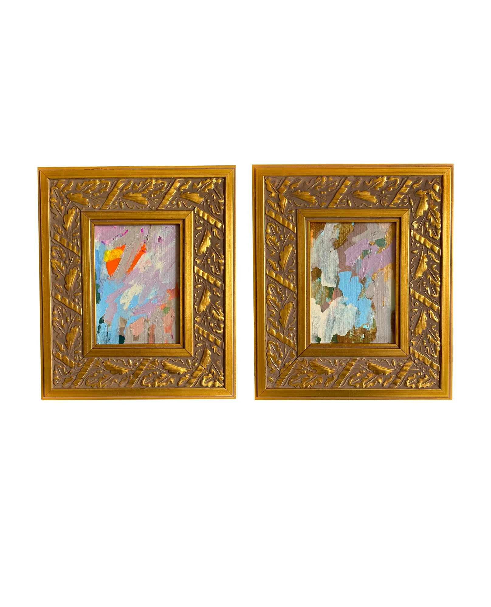 Partly Cloudy Pair of Framed Mini Paintings