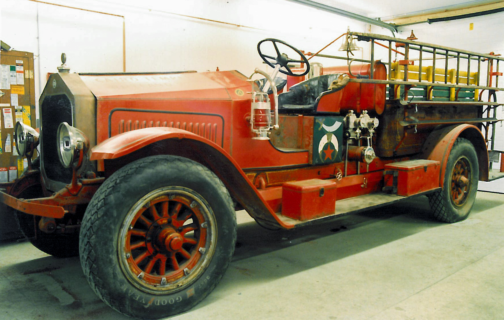 The 1923 Maxim was in poor condition when we found it in Rutland retired from parade use by the Shriners.&nbsp; 