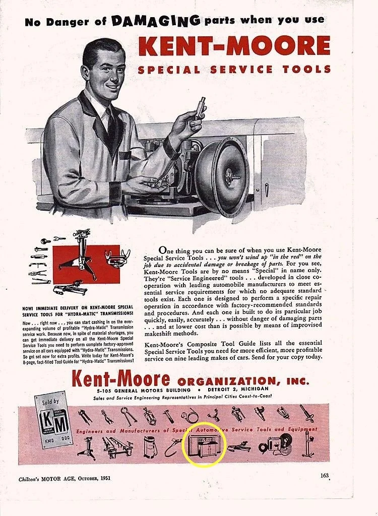 1950 KentMoore round top Workbenches — SERVICE MERCHANDISERS 1940's