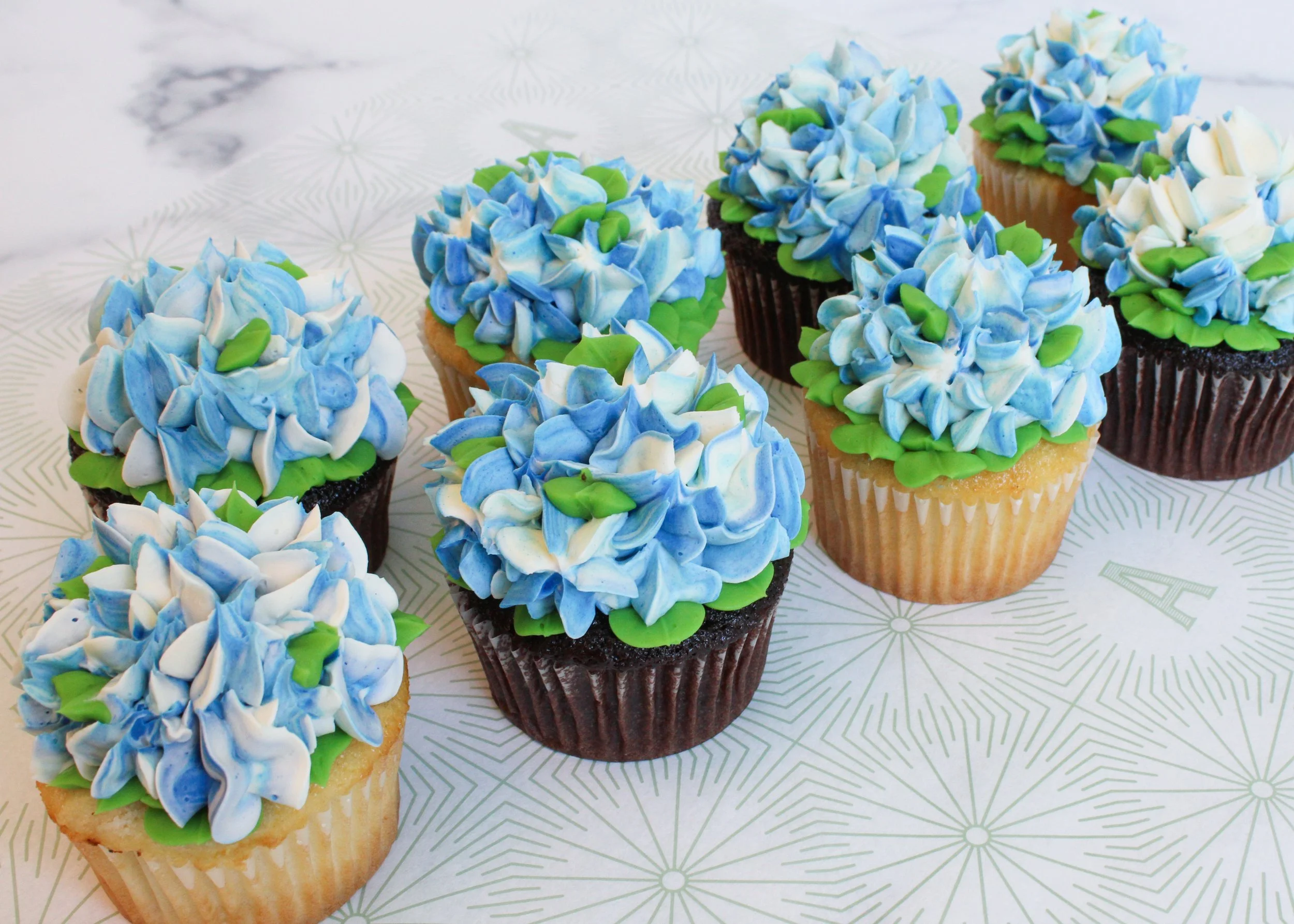 Hydrangea Cupcakes