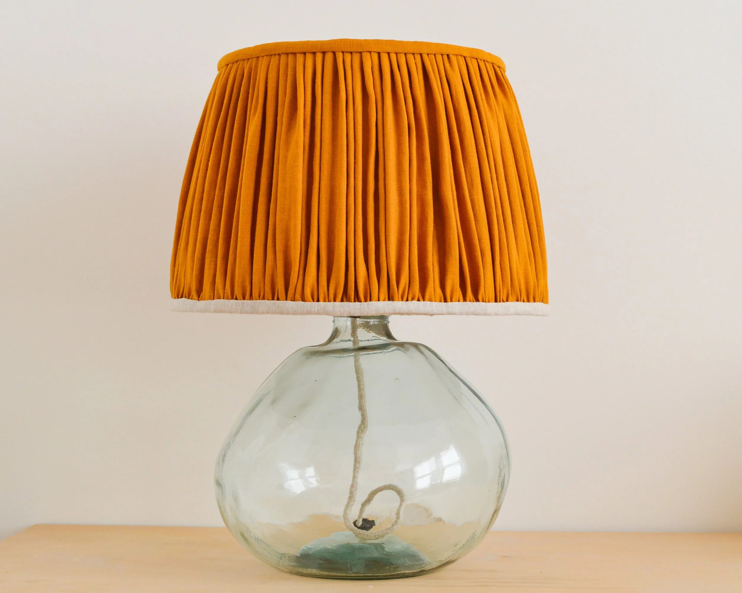 Lume Lighting - Mustard gathered lampshade.jpg