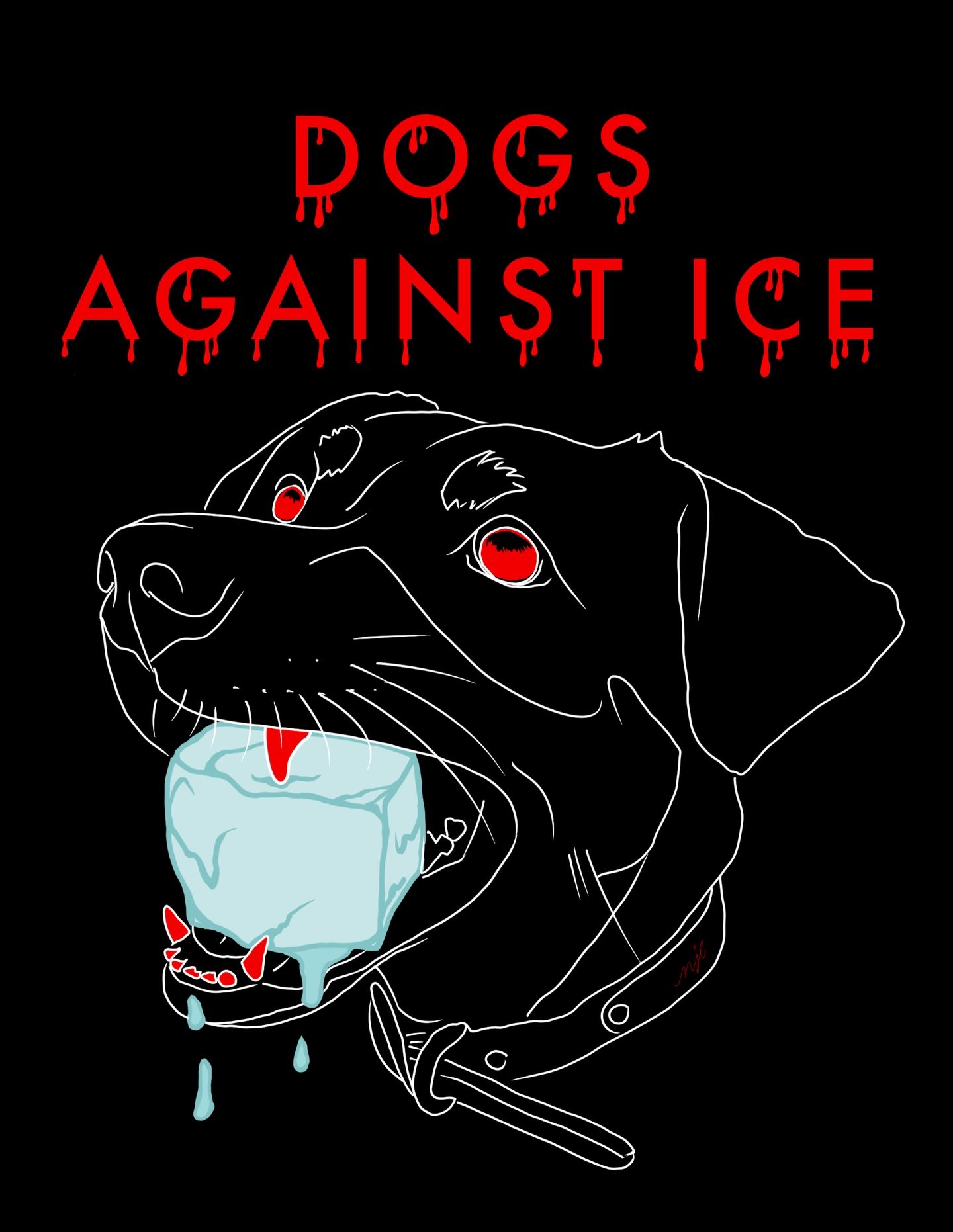Our dogs love eating ice ❤️ #abolishice #fuckice #politicalart
