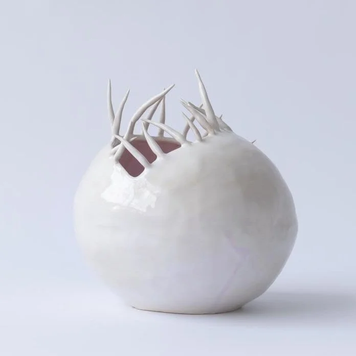 "Wildflower"(detail) 2023  |  Ceramic  | 8" x 8"