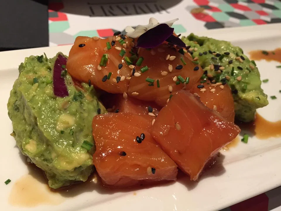 Avocado with salmon sashimi - shot by Wendy Su