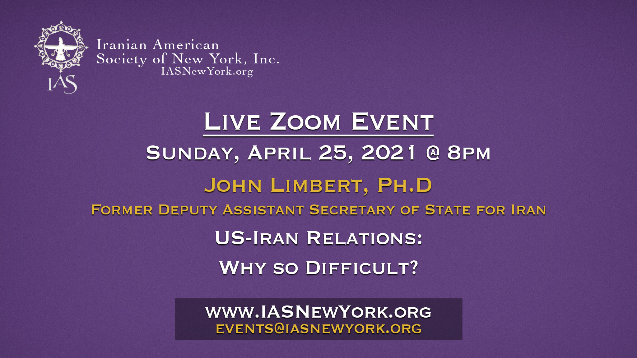 2021 - Zoom Event: John Limbert