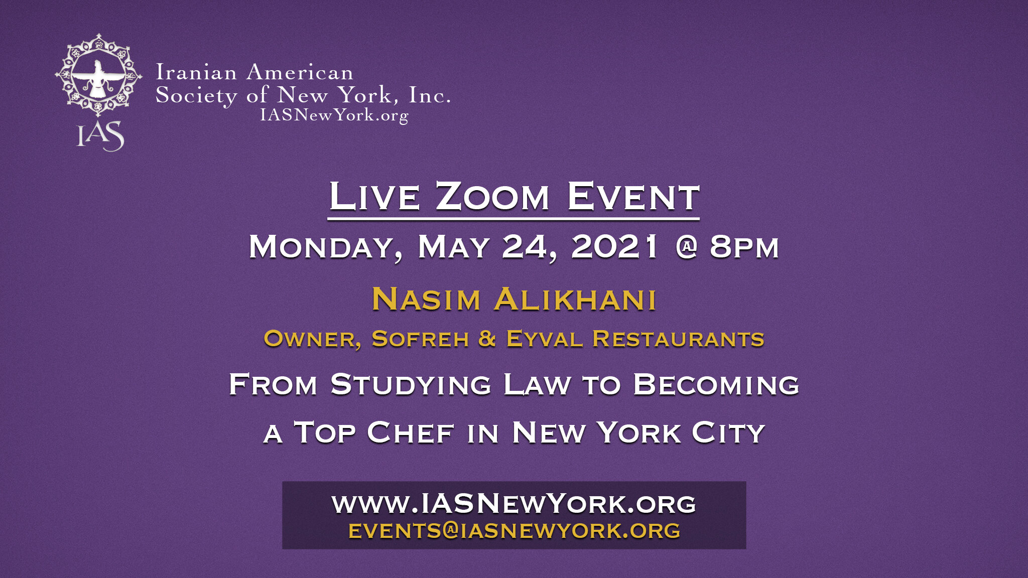 2021 - Zoom Event: Nasim Alikhani