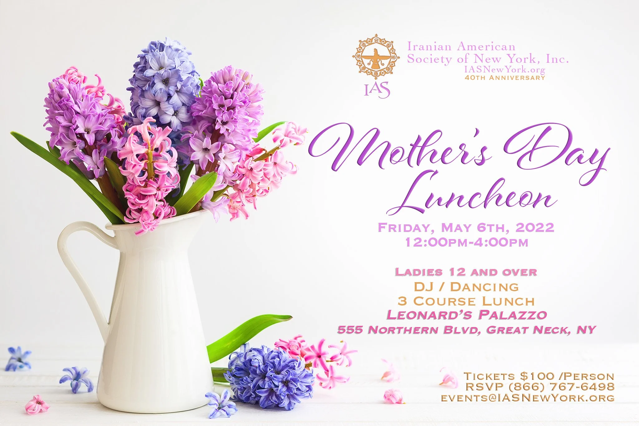 2022 - Mother's Day Luncheon — Iranian American Society of New York