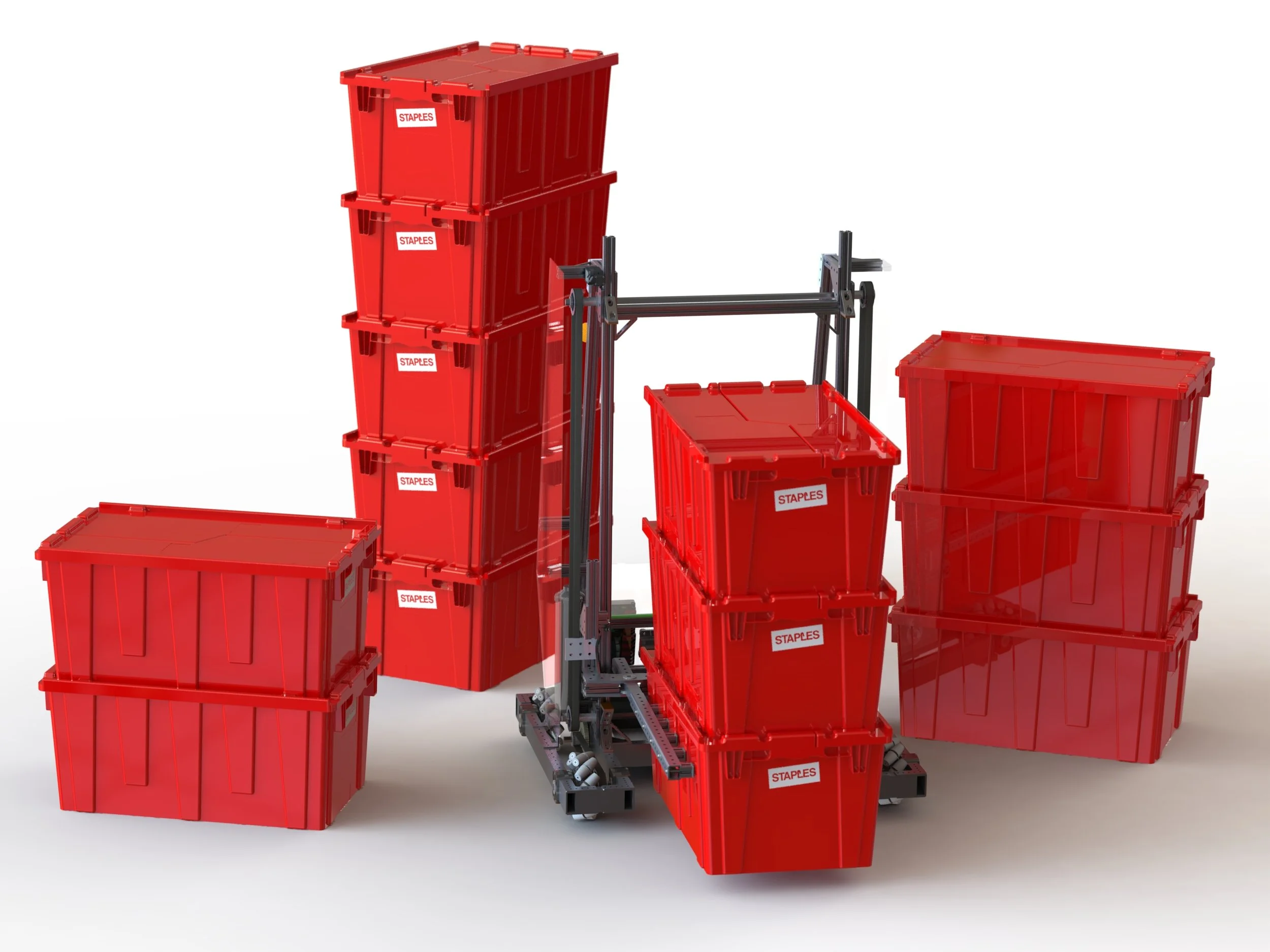 Crate-stacking robot render