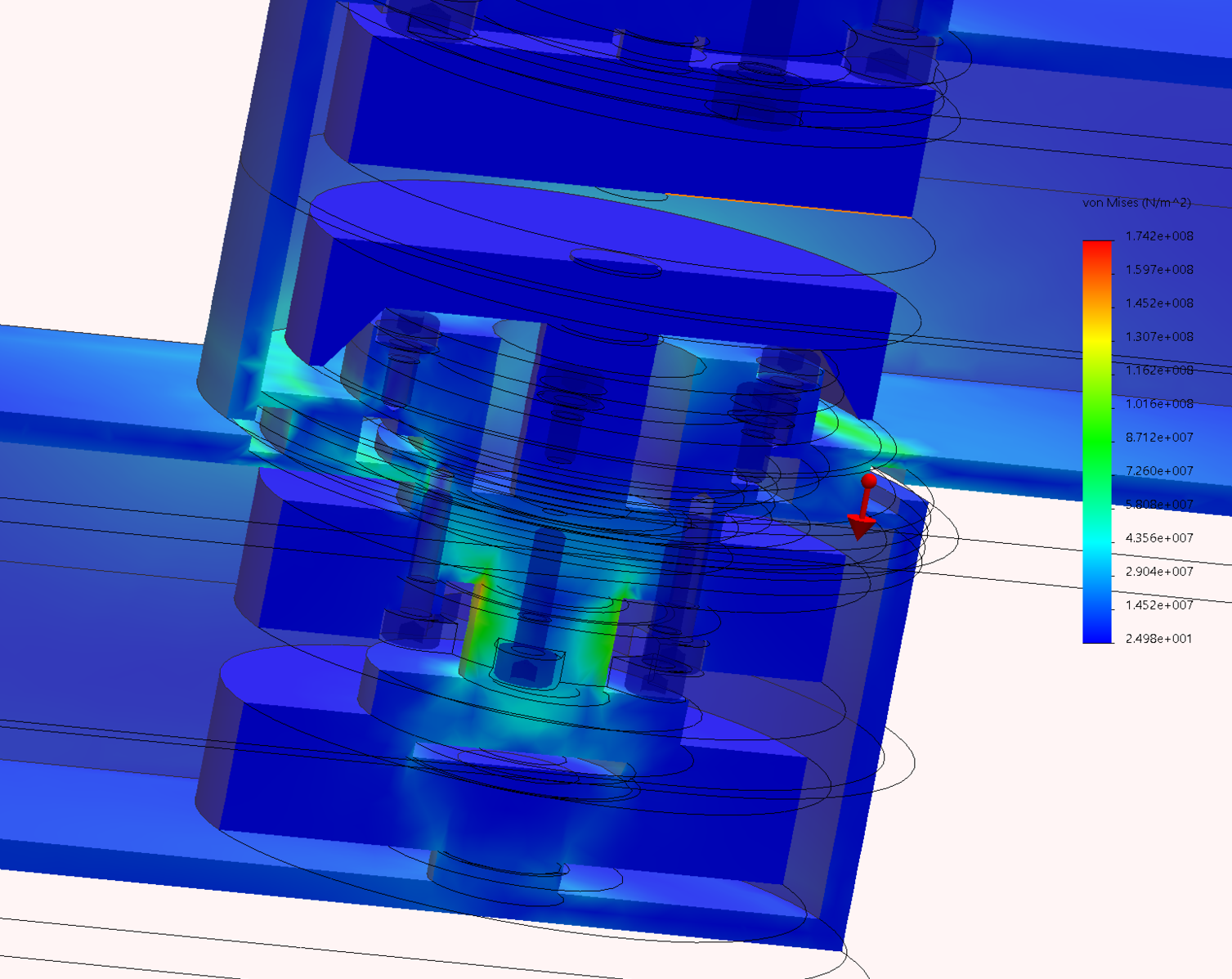 FEA of vertical manipulator loading