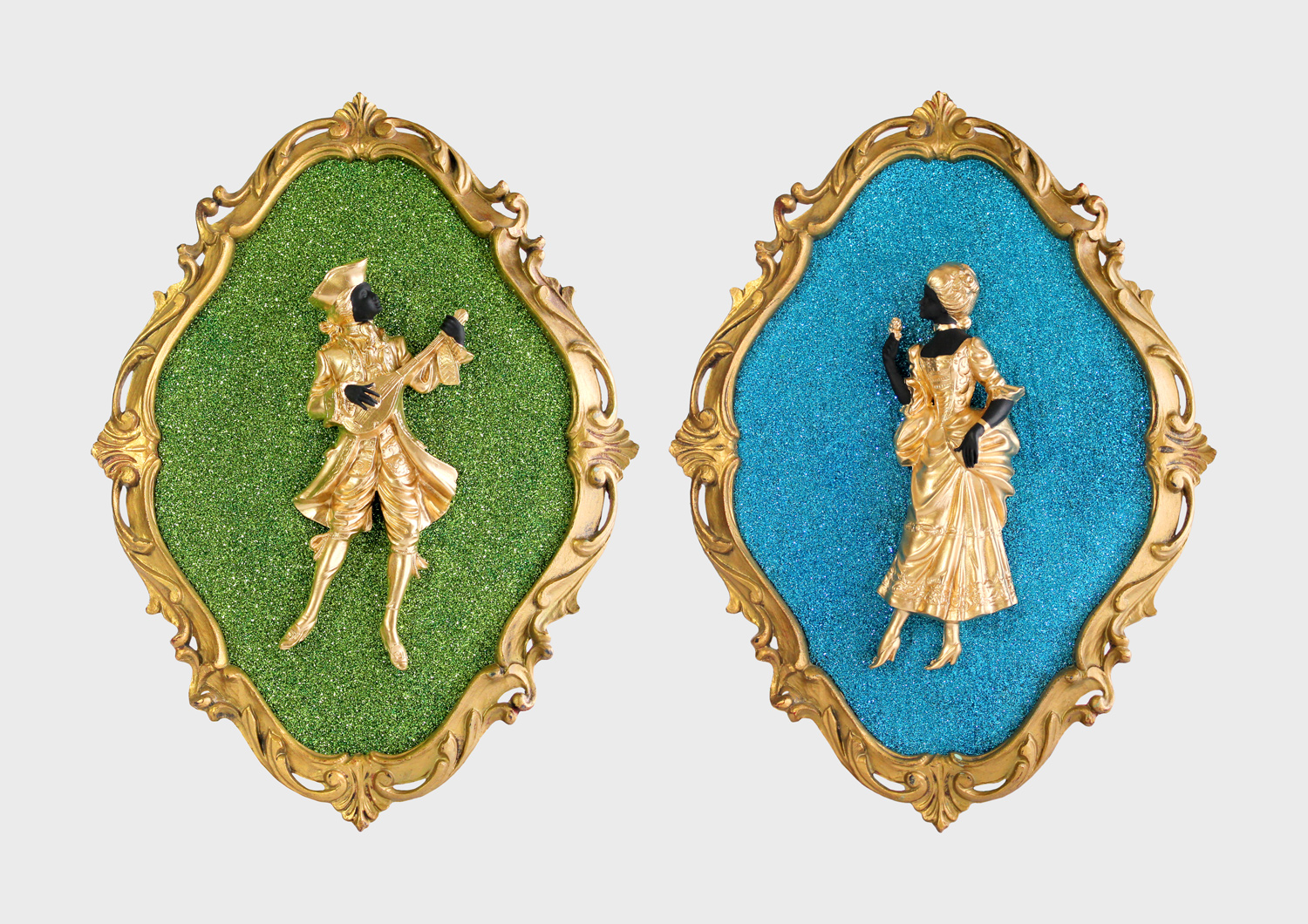 A Dandy and His Lady in Green and Blue (Diptych)