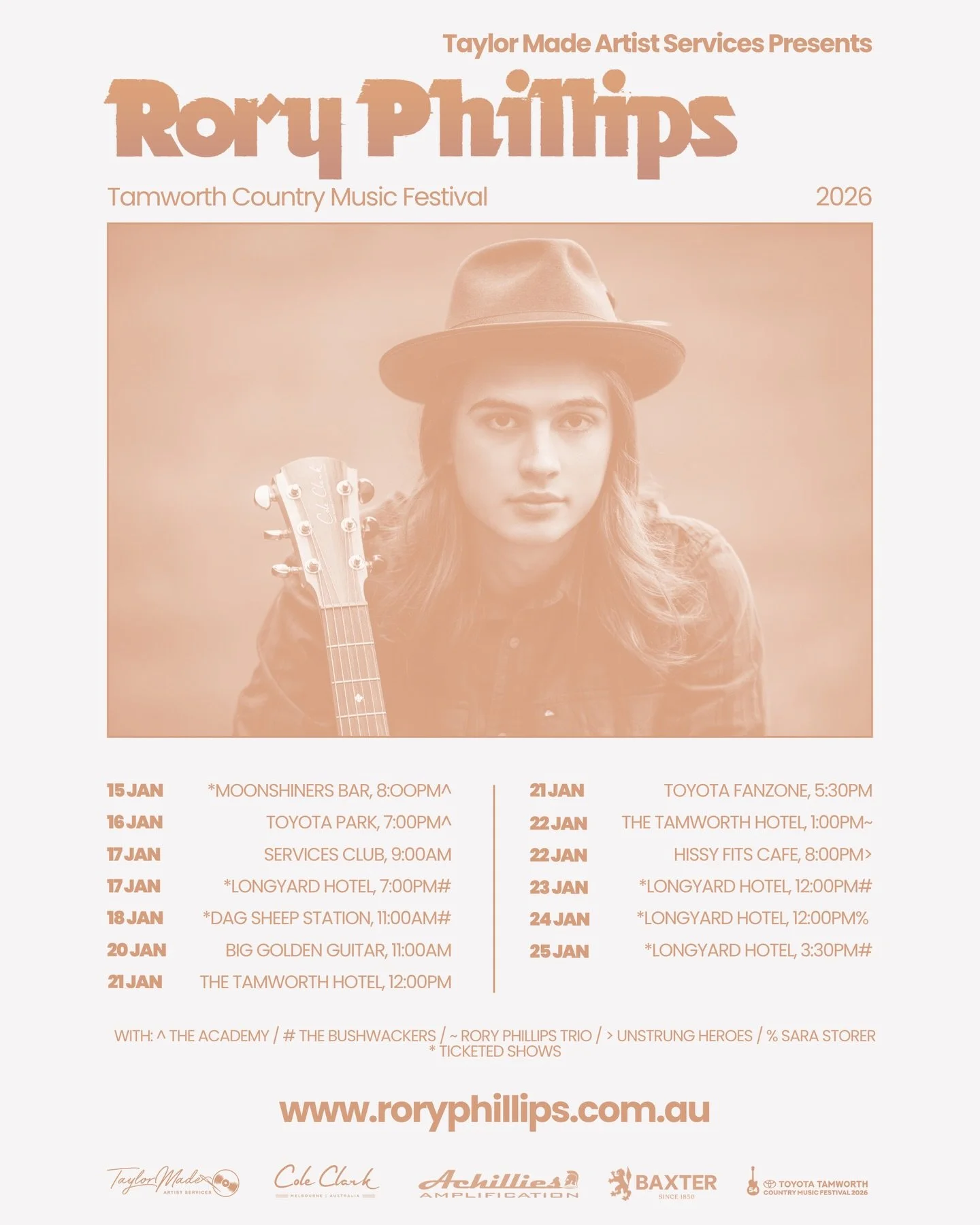 T A M W O R T H  G I G  G U I D E !

2026 is coming in HOT 🔥 with another busy @tcmf_official on the horizon. If you&rsquo;re planning on going, I&rsquo;d love to see you there at one of these gigs below 👇🏻

🥁15 Jan - @moonshinershonkytonkbar wit