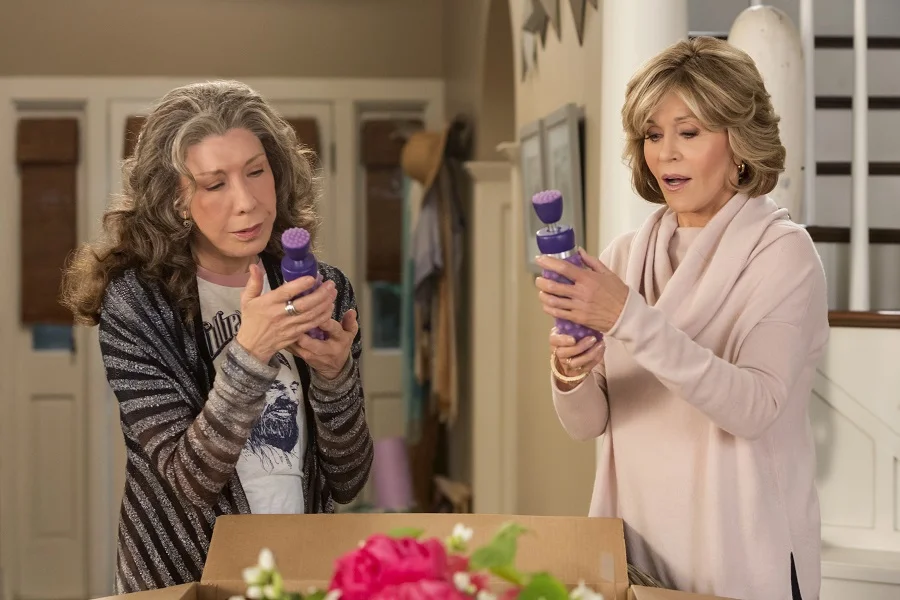 Purple Haze: Lily Tomlin (Frankie) and Jane Fonda (Grace) in Netflix’s Grace & Frankie