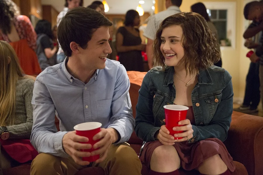 Taking Different Roads: Dylan Minnette (Clay) and Katherine Langford (Hannah) in Netflix’s Thirteen Reasons Why