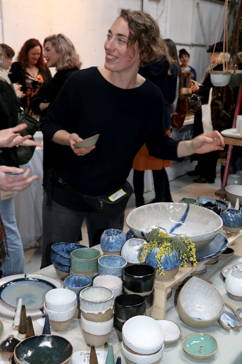 Tina Thorburn, at August 2017 Melbourne Ceramic Market. Photo: Annette Wagner