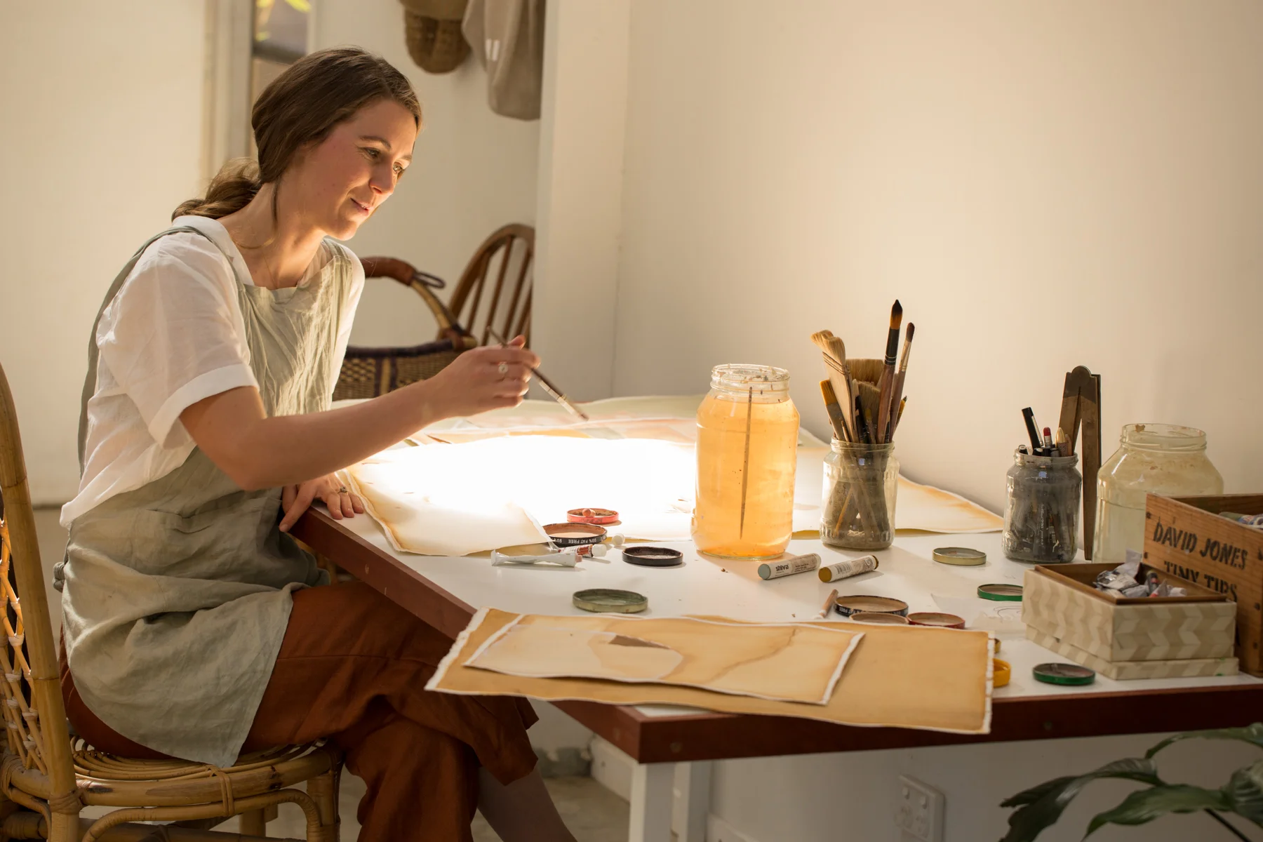 Lily working in her home studio