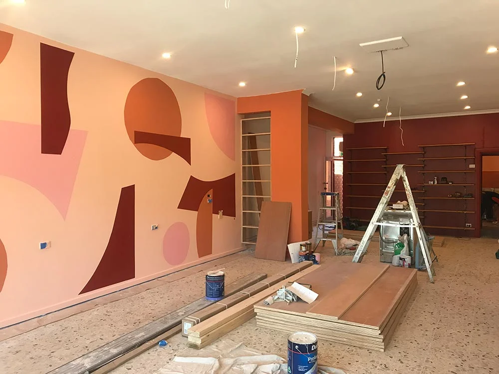 The mural goes up!