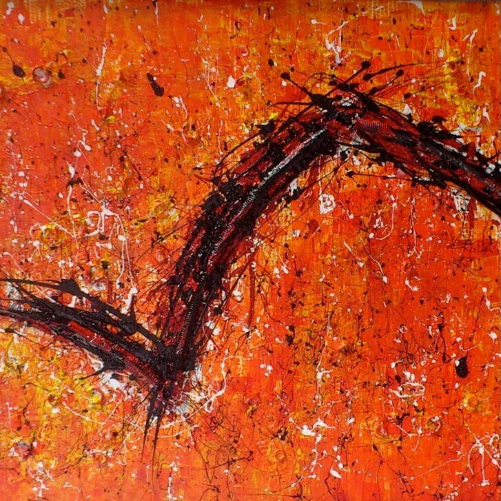 Tableau “ARTS PLASTIQUES EN ROUGE ET NOIR” de l'artiste et mathématicien suisse Jean-Claude Bossel (Page PRÉSENTATION - UN LOGO UNIQUE)