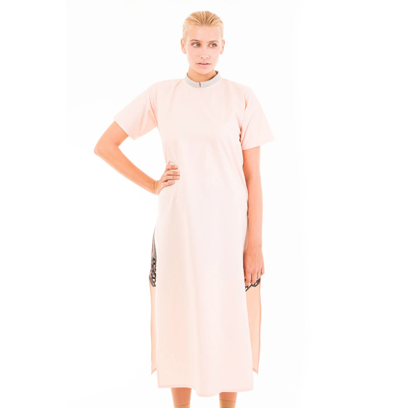 midi-length shirt dress