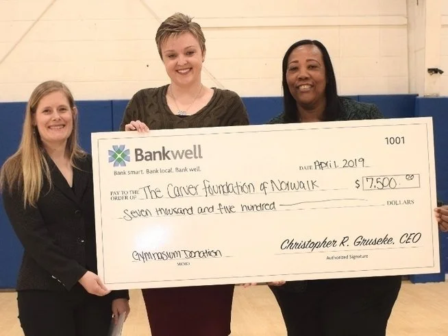 L-R: Nikki LaFaye, Director of Philanthropy at The Carver Foundation of Norwalk, Lucy French, AVP & Marketing Manager at Bankwell and Novelette Peterkin, CEO of the Carver Foundation of Norwalk.