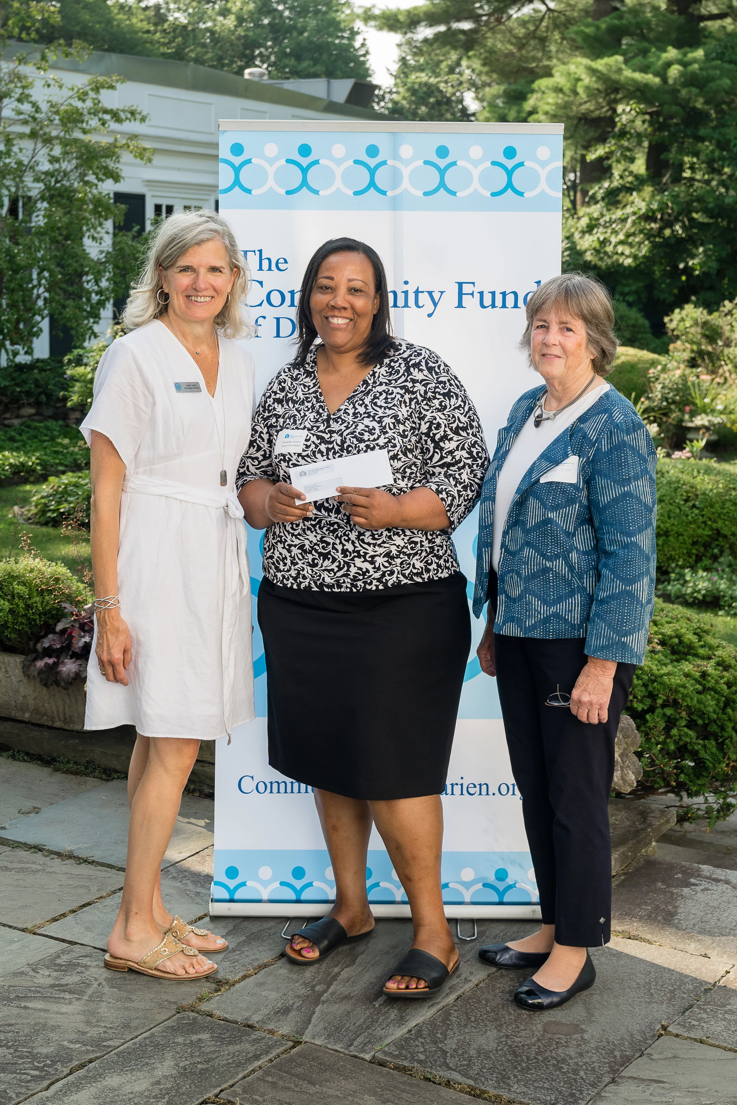 L-R: Community Fund of Darien’s Executive Director, Janet King; Novelette Peterkin, Carver’s CEO; and Jane Yezzi, a Community Fund of Darien volunteer and a volunteer leader for other charities such as A Better Chance (ABC) in Darien.