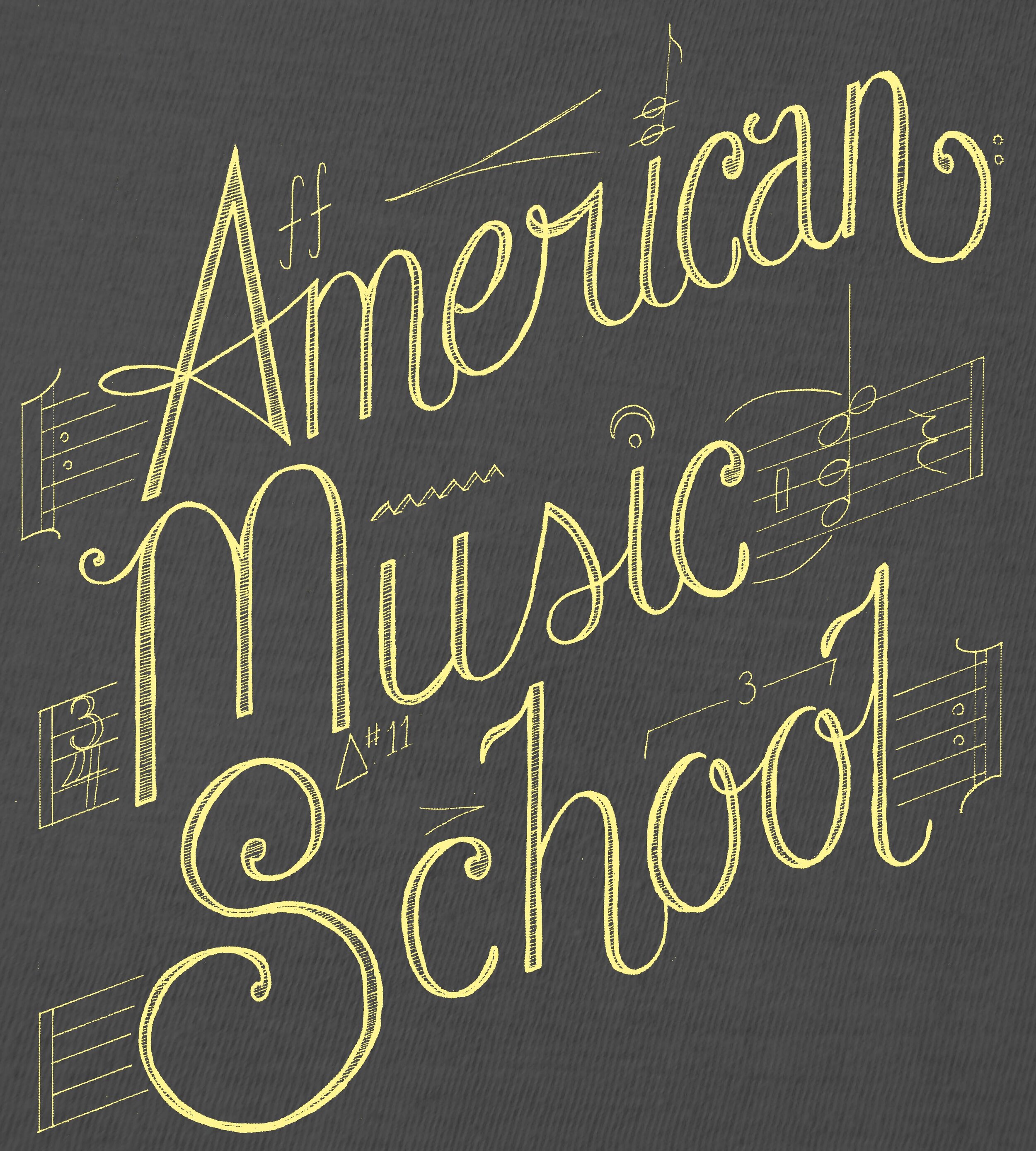 American Music Lettering - Yellow-Charcoal.jpg