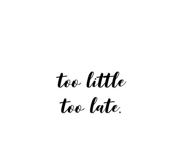 Too Little Too Late