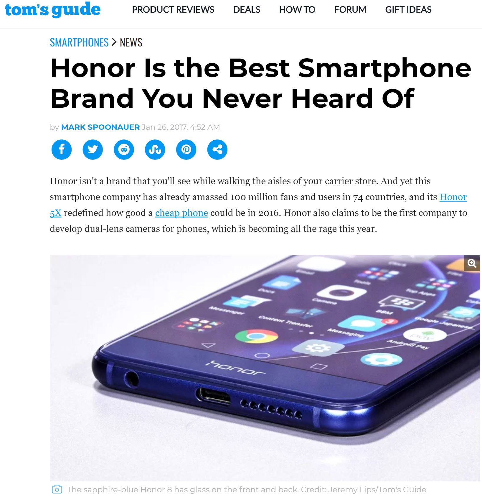 Tom's Guide feature story on Honor (Huawei)