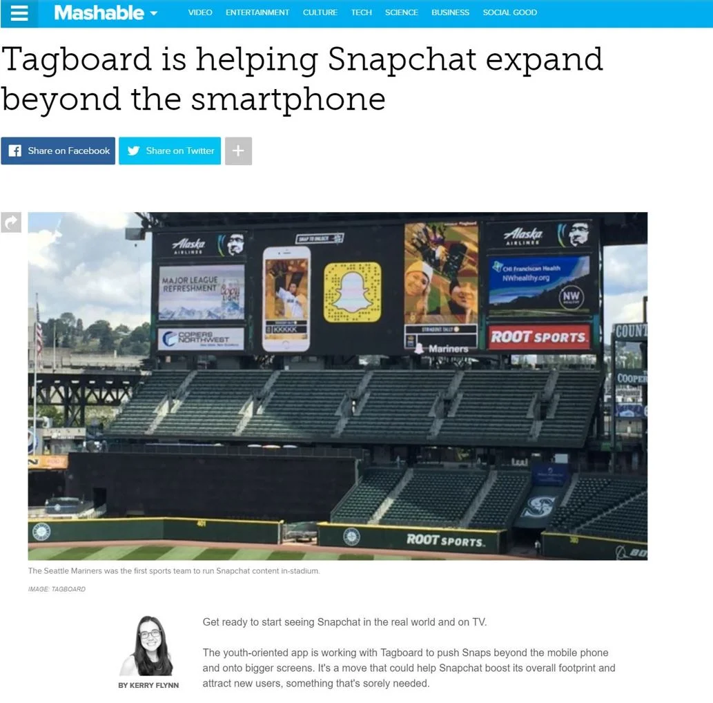 Mashable feature on Tagboard