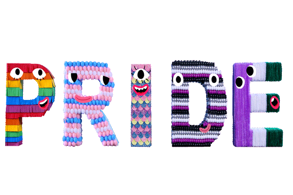  a stop motion looped animation celebrating Pride month, made for social media and edited for use as GIPHY stickers on Instagram 