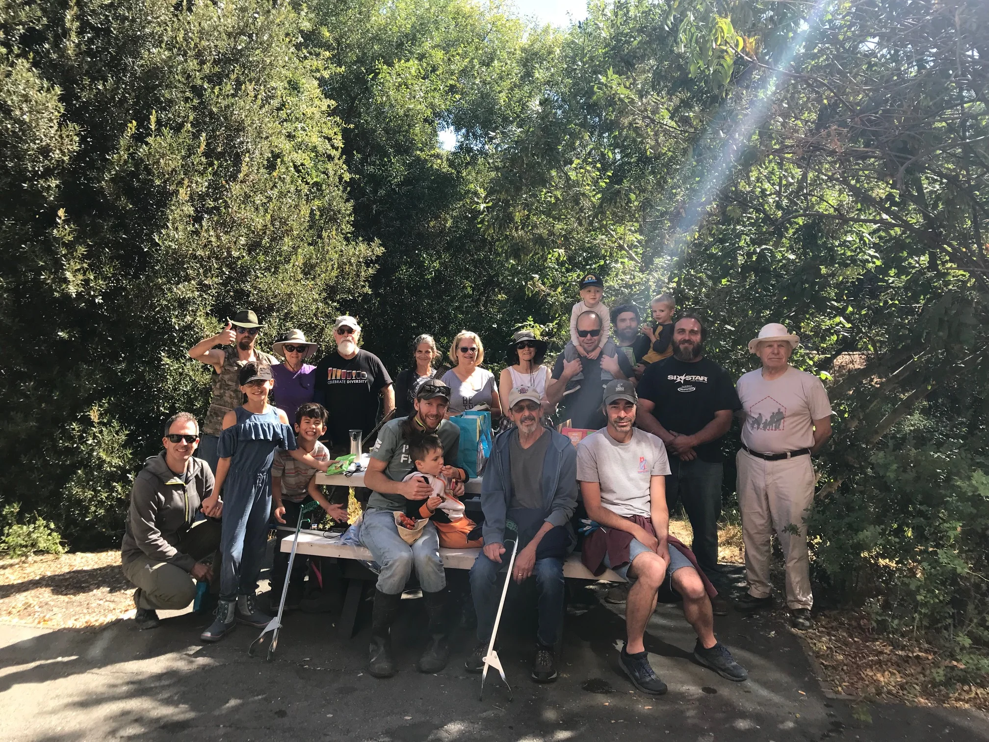RETU led a volunteer cleanup team on Adobe Creek. Together we hauled out several large bags of trash.