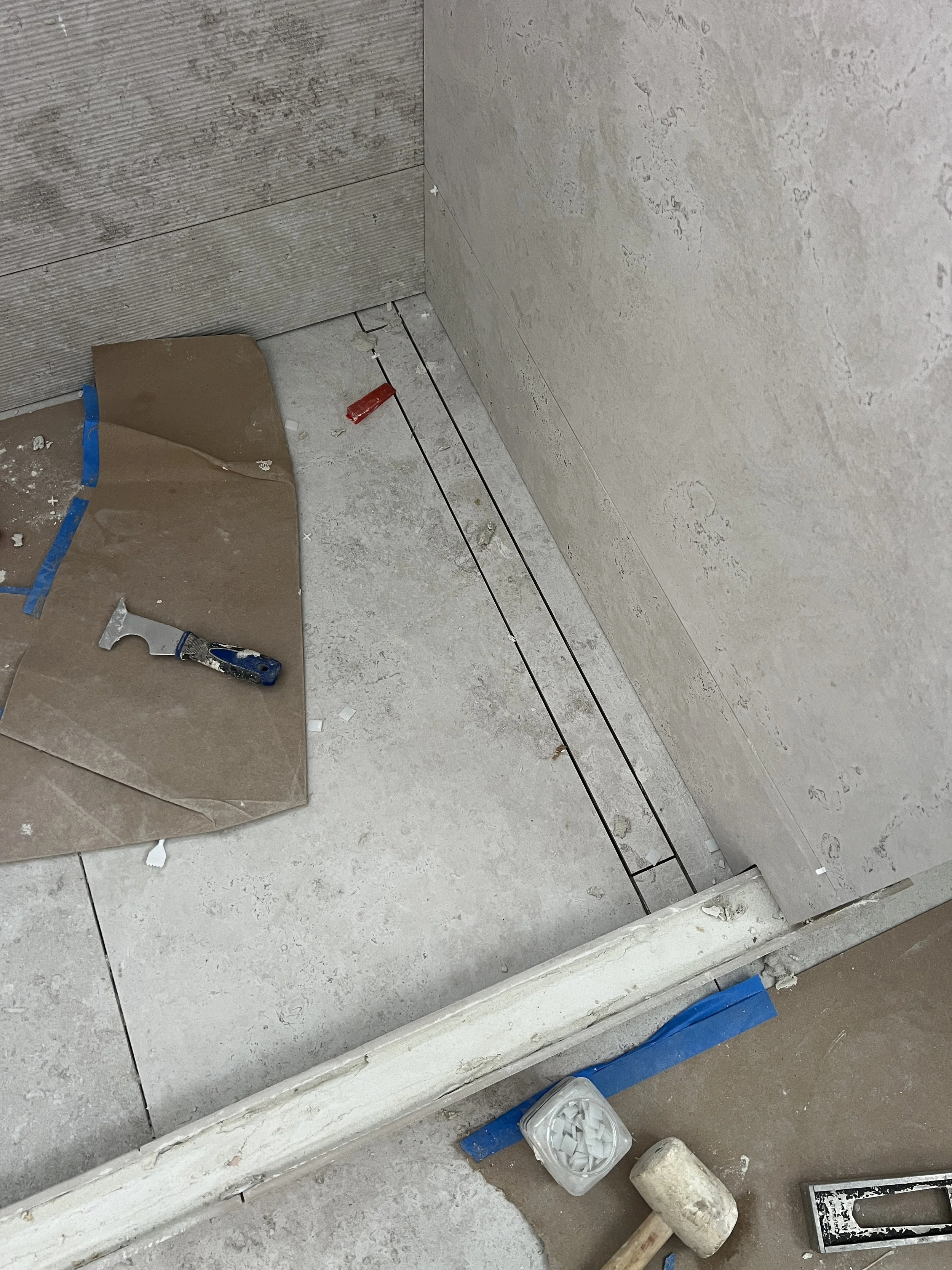  And there you have your tiled linear drain... 