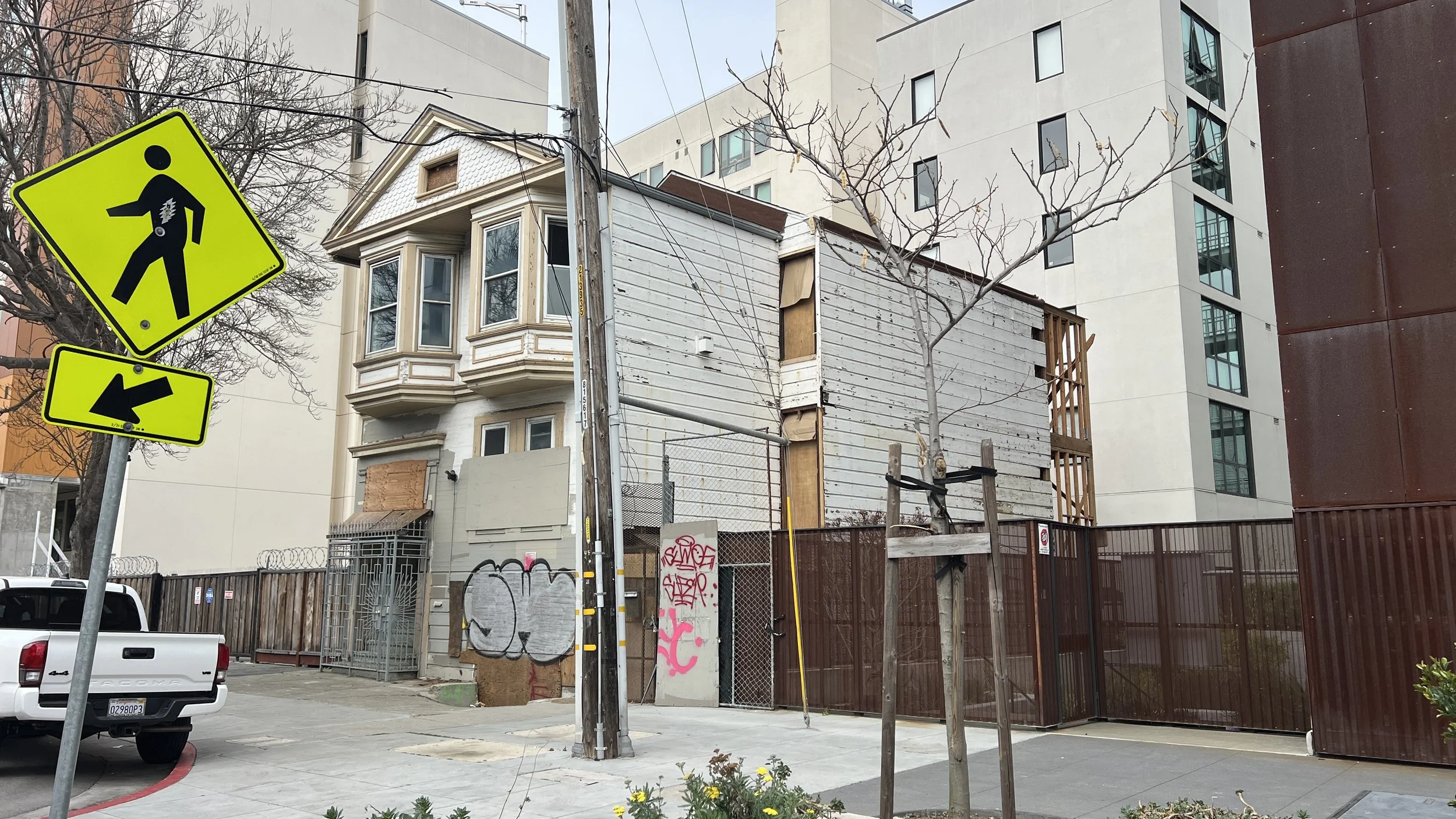 Framing for the second & third floor rear additions is complete.