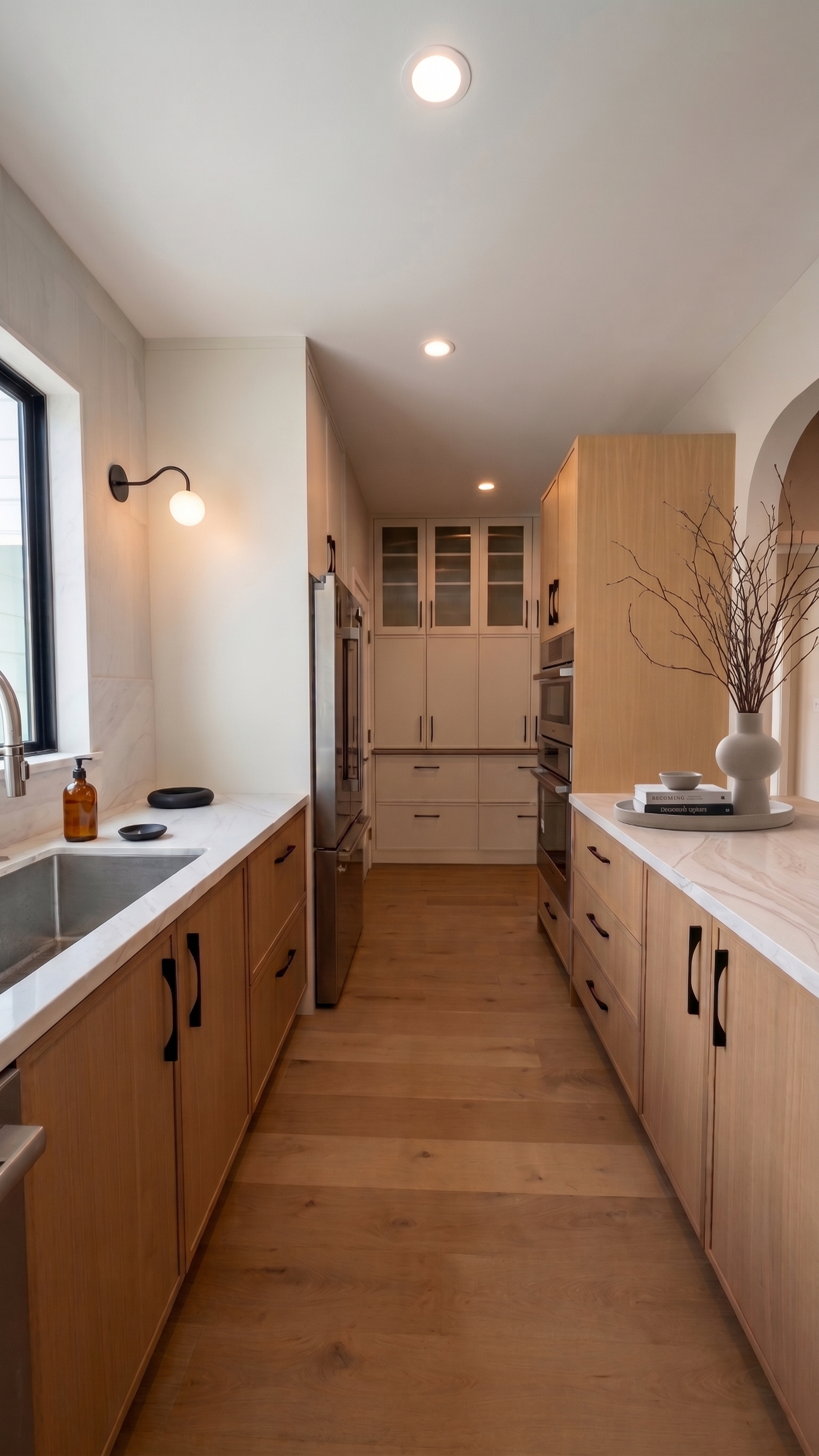Just so our fluted hood enclosure has a buddy - a touch of fluted glass on the opposing Pantry side.