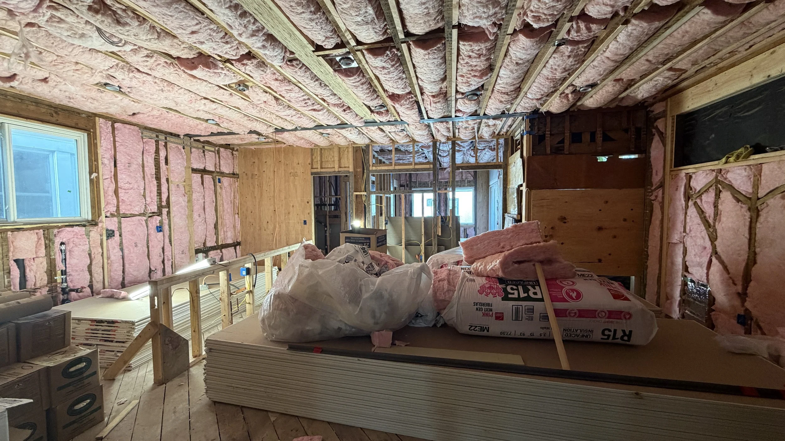 Only after an insulation inspection & receiving an "OK TO COVER", can drywall work begin.