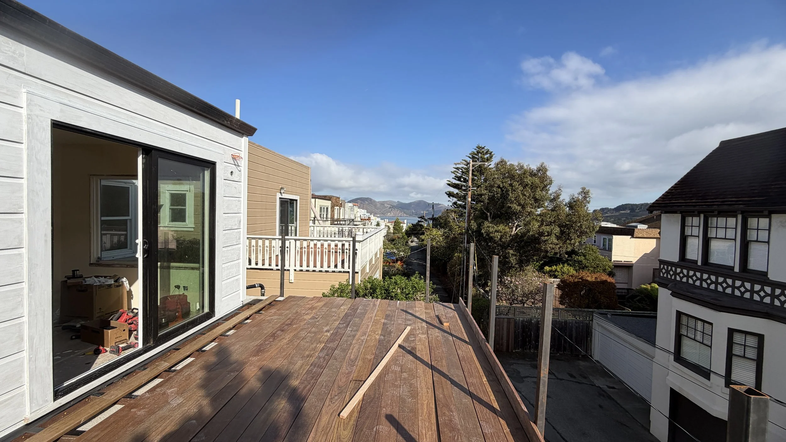 Our ipe deck boards are being dry-laid to finalize the layout before installation!