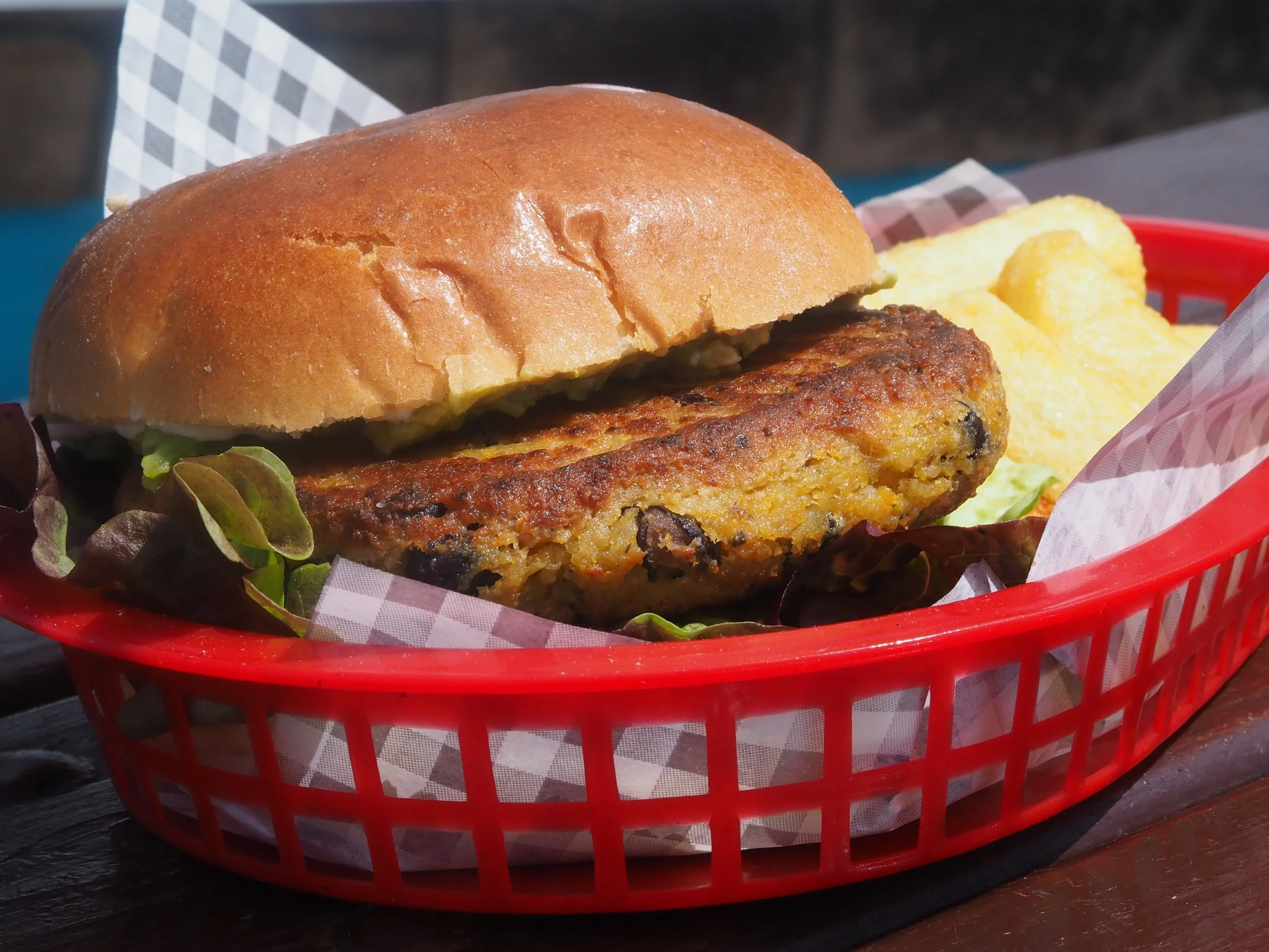 Veggie Burgers with Pineapple Chili Chutney and Spicy Smoked Onion Mayo