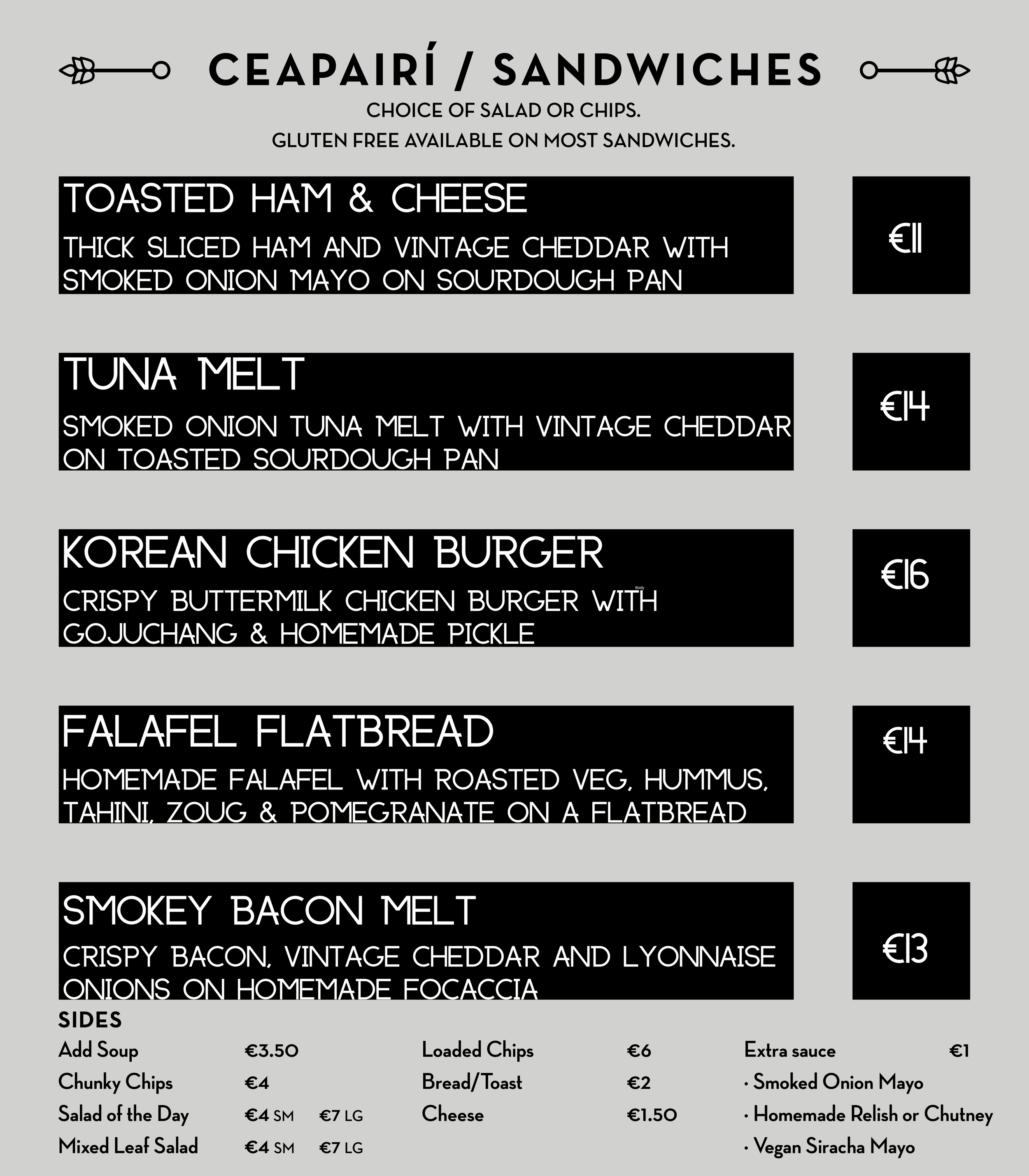 Sample Sandwich Menu Buil n Blasta Cafe Bakery Retail Sample Sandwich Menu Buil n Blasta Cafe Bakery Retail