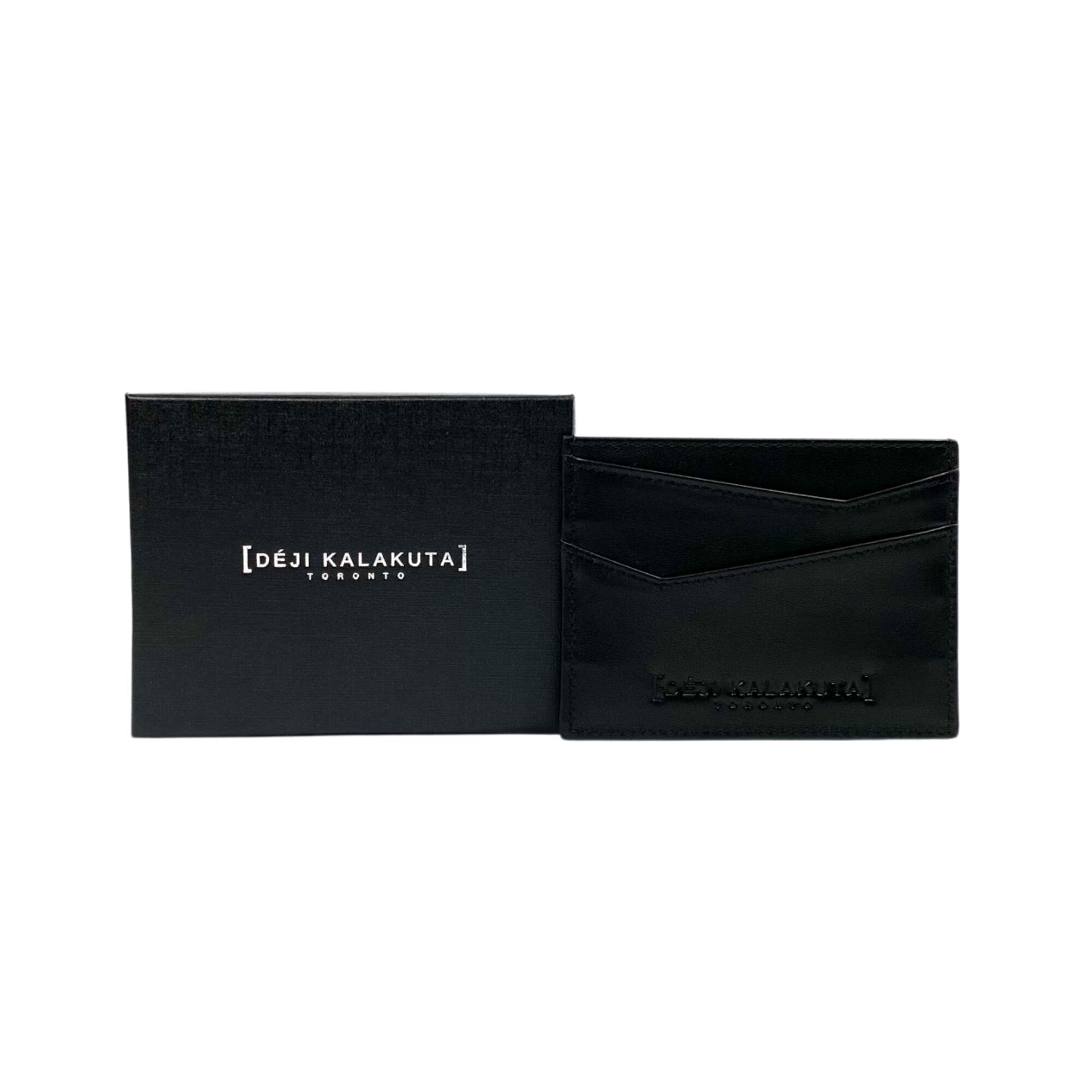 BLACK LEATHER CARD HOLDER — Déji Kalakuta