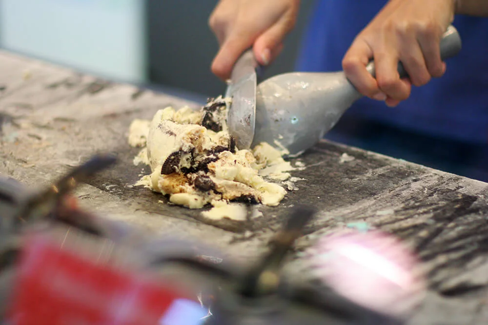 Cold Rock - Lucy's chosen 'mixins' were oreos and cookie dough