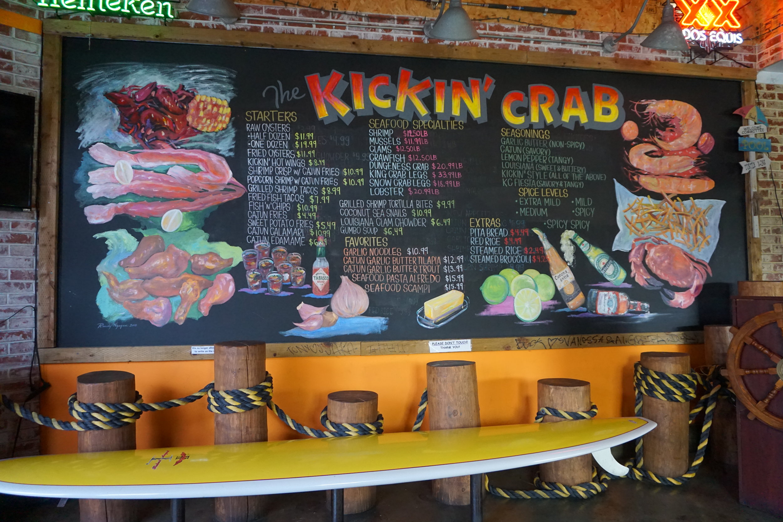 Photo inside of Kickin’ Crab Chalkboard Menu