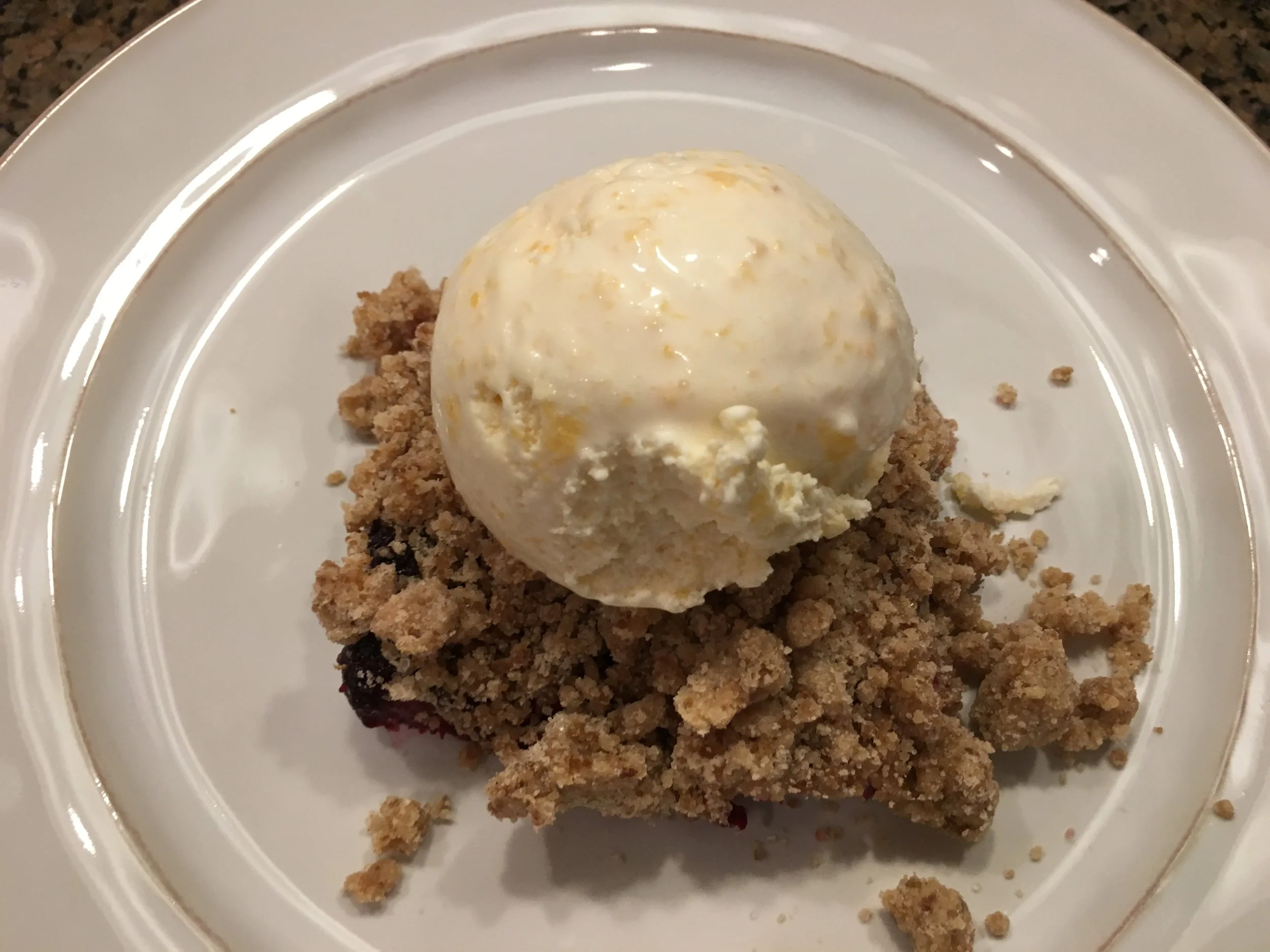 Blackberry Cobbler and Peach Ice Cream