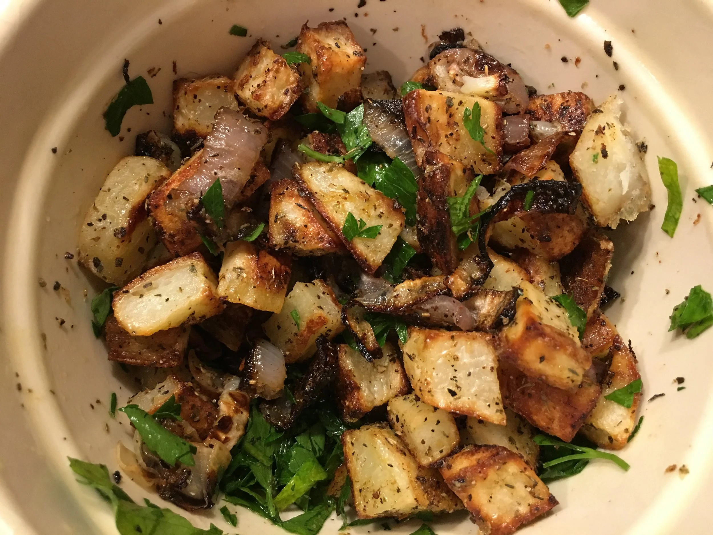 Shallot, Lemon and Rosemary Roasted Potatoes (a.k.a. "Guinea Potatoes")