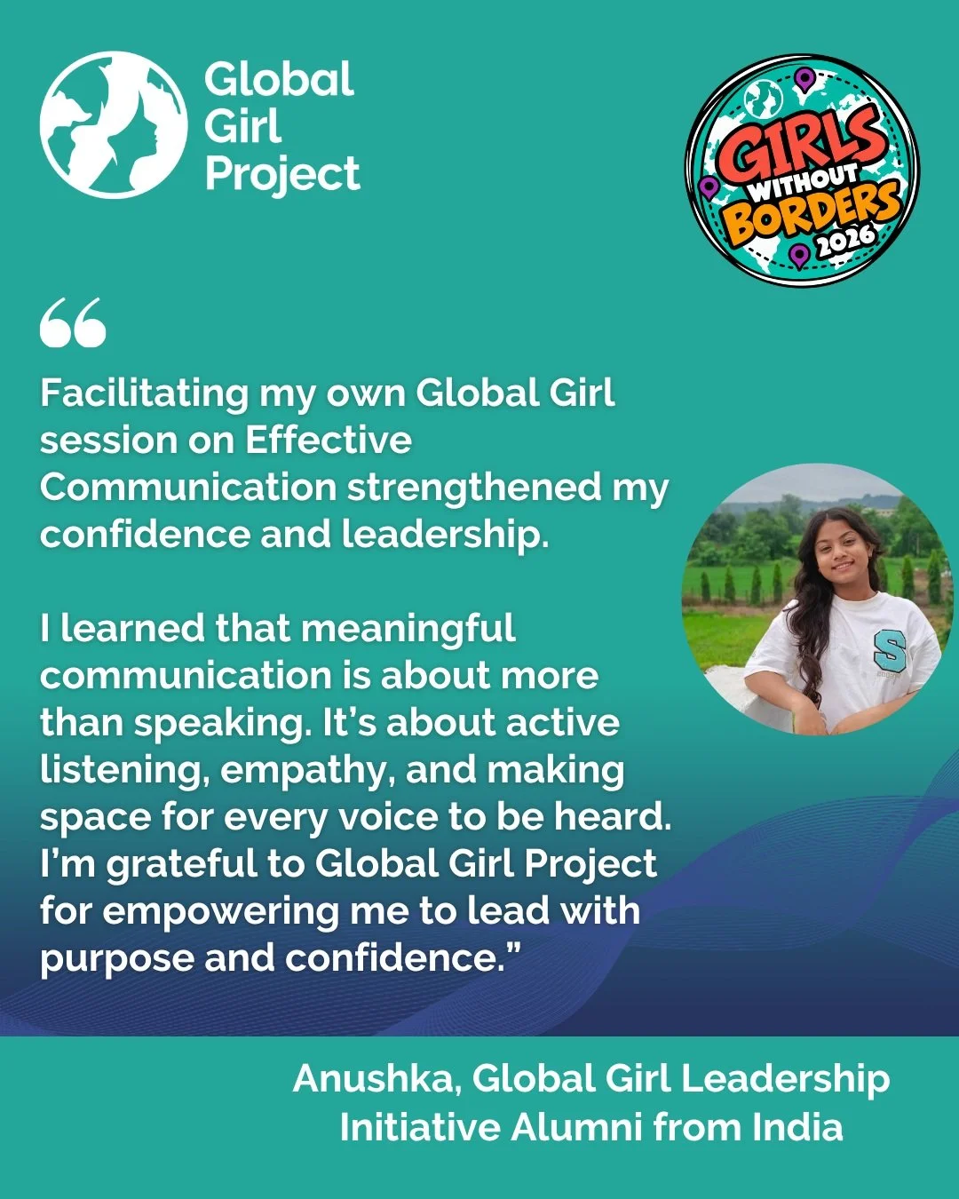 First she joined to learn. Now she&rsquo;s returning to lead. 

On 29 August, Anushka and Rifat Islam, two alumnae of our Global Girl Leadership Initiative (GGLI) from India returned to our Global Graduates Connect community, this time as facilitator