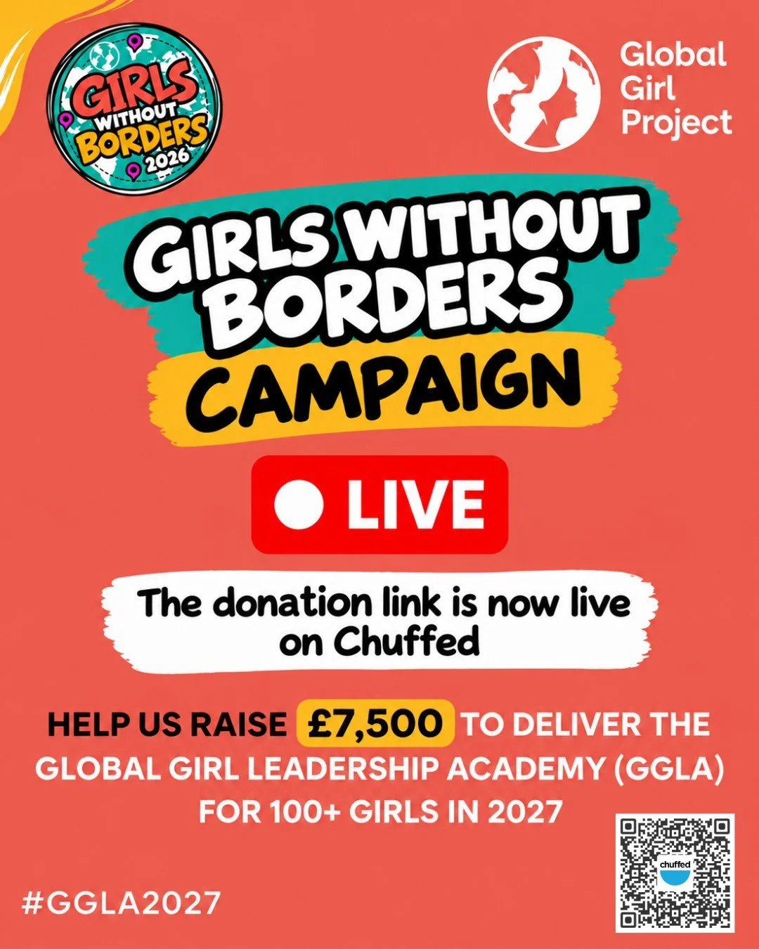 Our Girls Without Borders campaign is LIVE! 

Today, on International Day of the Girl, we&rsquo;re launching our two-week campaign to raise &pound;7,500 towards bringing the Global Girl Leadership Academy to 100+ girls in 2027. 

Because global conne
