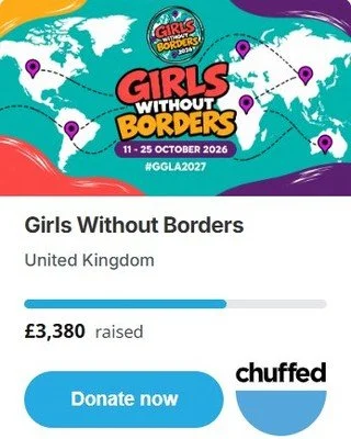 Just 6 days left to reach our &pound;7,500 Girls Without Borders goal!

Thanks to your generosity, we've already raised &pound;3,380!

A huge thank you to everyone who has donated, shared our campaign and helped us get this far. Your support means so