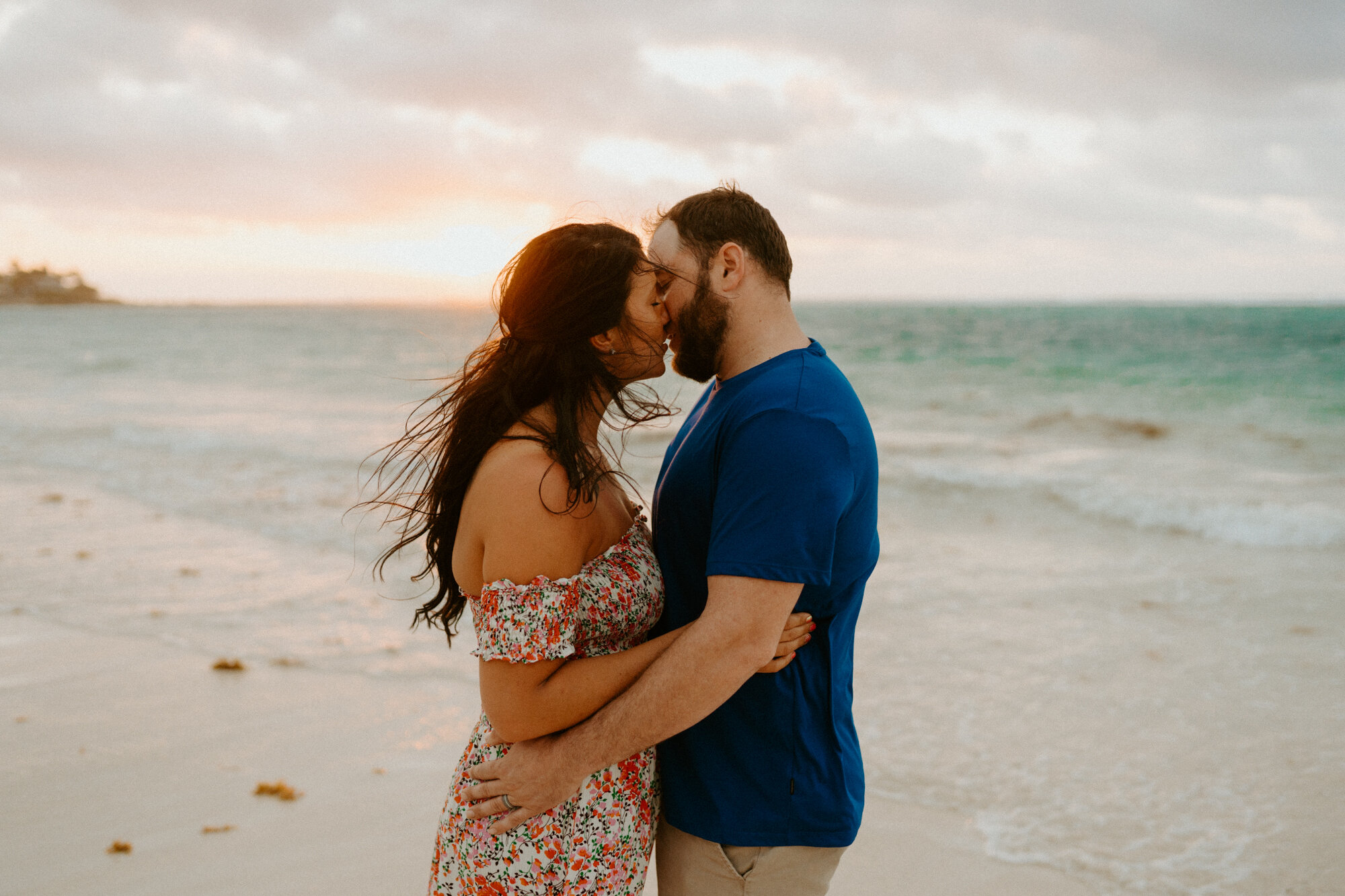 honeymoon session at sunrise on the beach riviera maya mexico