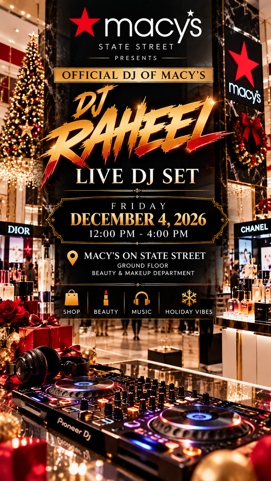 DJ Raheel Live at Macy’s State Street Chicago