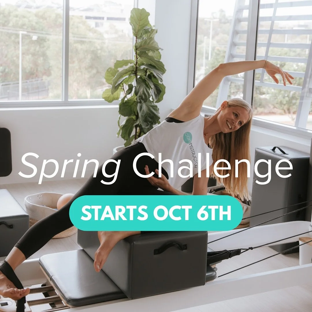 Spring Challenge 2025🍃 Starts Oct 6, 4 weeks of consistency, strength &amp; community!
Whether you&rsquo;re building consistency, stepping up your routine, or ready to push your limits, you choose your challenge: ✨ 3, 4, or 5+ classes per week for 4