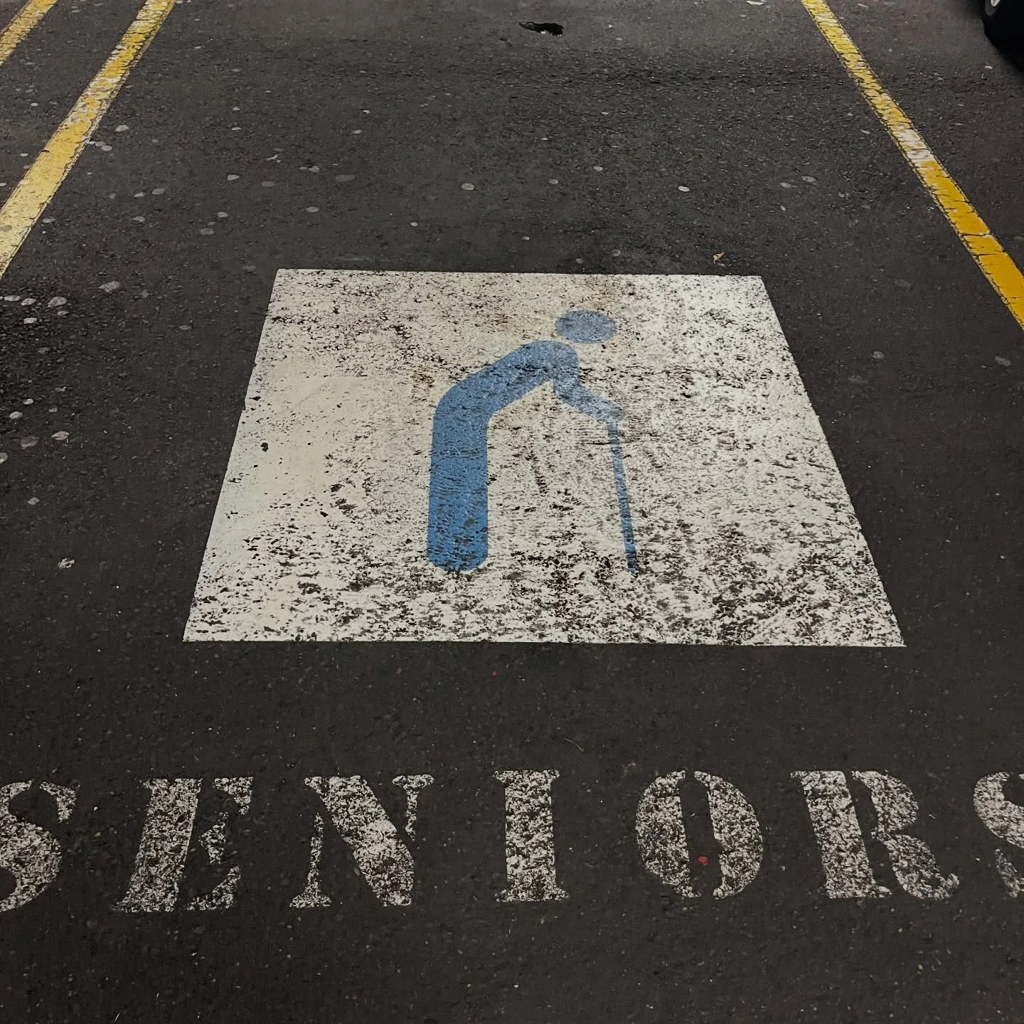 This senior parking symbol at the plaza really opened up a discussion for us today, why is aging painted as a hunch and a cane&hellip;?

No, thank you! 

Pilates and yoga rewrite this narrative, proving that growing older doesn&rsquo;t have to mean f