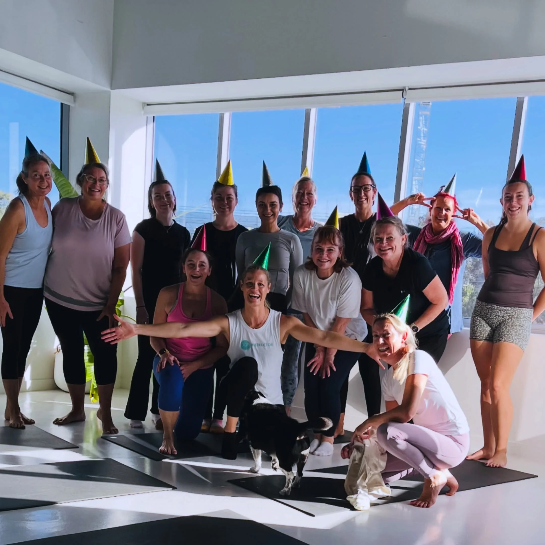 What a fun morning rolling &amp; laughing our way through the Original Moves with this incredible group! 

We went back to Pilates roots &amp; moved the original 34 exercises called contrology, all completed with party hats on to keep the birthday ce